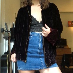 VINTAGE Crushed Velvet Bomber Jacket